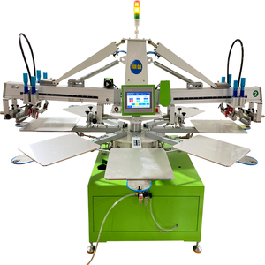 New Automatic 2 Color Multi-Station Garment Screen Printing Machine for T-Shirts and Card Printing with Aluminum Pallet - Product Image 1