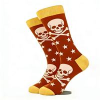 Chaussettes pour hommes grandes tailles, best-seller, en coton doux, motif squelette, chaussettes de Halloween pour costume de fête