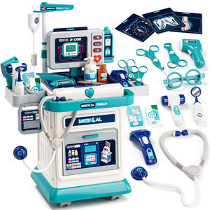 Ensemble de 37 jouets de médecin pour enfants, jeu de simulation préscolaire, kit médical de médecin avec lumière et son, <span class=keywords><strong>valise</strong></span> portable pour enfants - Product Image 1