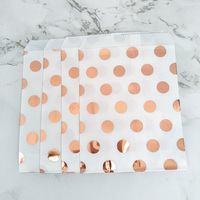Papier kraft jetable pour la protection de l'environnement Emballage de bonbons alimentaires créatifs Sacs en papier cadeau de luxe plat en or rose pour les fêtes