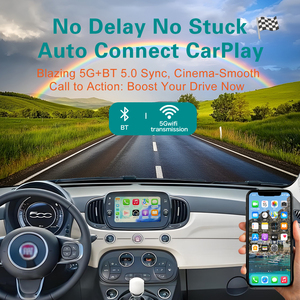 Aggiornamento Schermo Originale: Box Wireless Apple CarPlay per <span class=keywords><strong>Fiat</strong></span> 500 (2016-2020) con Navigazione Multimediale, Android Auto e Telecamera Posteriore - Product Image 3