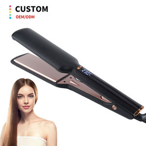 Регулируемый темп выпрямитель для волос, частная этикетка, цифровой дисплей, выпрямитель для влажных и сухих волос, логотип - Product Image 1