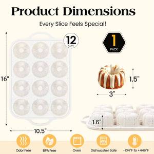 MUYULINS Factory Moule à tarte et à muffins en silicone beige 12 cavités, antiadhésif, sans BPA, avec cadre métallique renforcé, conforme LFGB - Product Image 5