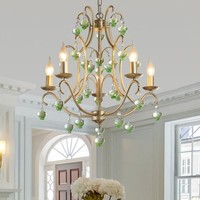 Lustre en cristal de luxe léger, style américain, suspension postmoderne, finition dorée, hauteur réglable, télécommande