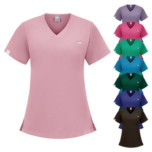 V-Neck Scrub Set Women Moisture Wicking Split Uniform Medical Lab Workwear Hospital Uniforms - Product Image 2
