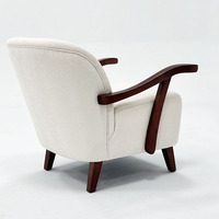 Art Décoration Fauteuils Rembourrés Français Bouclés Chaise d'Appoint en Bois et Tissu Canapé Simple