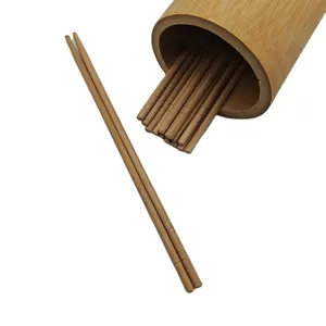 Premium 200 MM Disposable Chopsticks Round bamboo chopsticks Carbonized color Chopsticks for Noodles, Sushi, Asian Food Takeout