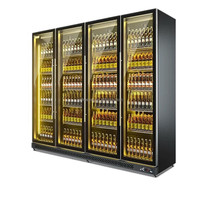 Réfrigérateur de supermarché Commercial à 4 portes en verre, refroidisseur de boissons, présentoir de bière, réfrigérateur