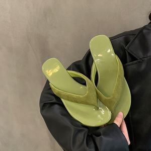 <b>flat</b>-bottomed slippers New style korean-style flip-flops for women's summer outerwear retro flip-flops with <b>pointed</b> <b>toes</b> - Product Image 3