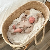 Combinaison en tricot de coton pour nouveau-nés, garçons et filles, barboteuse à capuche, vêtements pour bébés, vente en gros