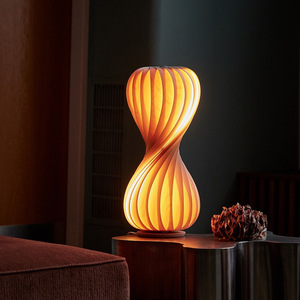 Lampe de table en bois, design nordique, ampoule LED E27, lumière douce pour les yeux, salon, chevet - Product Image 1