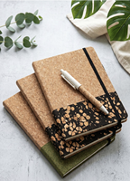 Coffret Cadeau Carnet Écologique A5, en Grains de Café, avec Liens en Liège, Fait Main, Papier Sans Acide Personnalisable