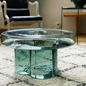 Green Flower Glass Side <span class=keywords><strong>Table</strong></span> <span class=keywords><strong>Set</strong></span> Terraço Varanda Mobiliário colorido de lazer 55cm 38cm Cafe Shop Tea Coffee <span class=keywords><strong>Table</strong></span> 2pcs Combo <span class=keywords><strong>Set</strong></span> - Product Image 2