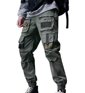 Logotipo personalizado Atacado Mens Cargo Calças Tech Plain Exército Verde Baggy Zipper Fly Calças Bolsos Homens Cargo Calças - Product Image 6