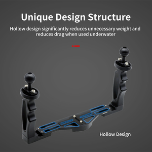 Support de plateau de poignée de caméra sous-marine Support de stabilisateur de poche vidéo en alliage d'aluminium à double poignée - Product Image 3