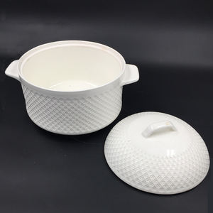 도매 핫 세일 3-4L 더블 핸들 화이트 새로운 뼈 세라믹 큰 수프 Tureen - Product Image 3