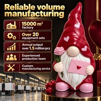Gnome féerique barbu lumineux à LED avec fleur et boîte aux lettres, centre de table en PP, très grand, pour intérieur/extérieur