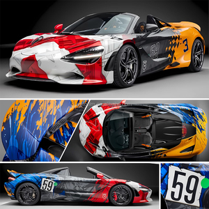 Phim dán xe ô tô chất lượng cao PET tùy chỉnh in toàn thân xe, chất liệu satin anime racing quảng cáo trang trí - Product Image 2
