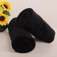 Hot Sale Professional Soft Bleach Proof Black Microfiber Facial Towel Salon Towels for Barber Shop