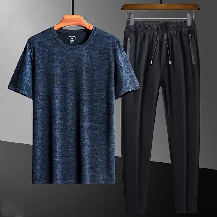Conjunto de duas peças de blusa e calças masculinas, roupas de ginástica simples, roupas esportivas de fitness, casacos casuais unissex