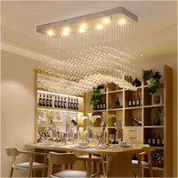 Grand éclairage de luxe de haute qualité Salle à manger rectangulaire K9 Cristal Spirale Goutte de pluie Lustre à led moderne Suspension