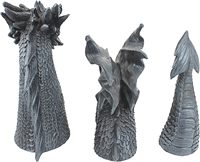 Statue de dragon gothique segmentée en résine, 3 pièces, imperméable, pour décoration extérieure de jardin, pelouse, cour, patio, maison