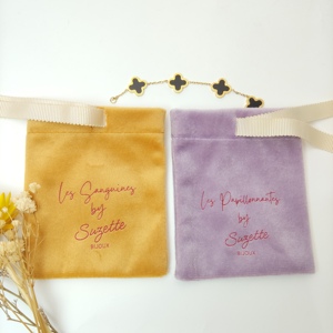 Pochette carrée de luxe en velours avec cordon de serrage, personnalisable avec logo, 7*9cm, douce, marque Prolucky, emballage cadeau pour parfum et cosmétiques - Product Image 3