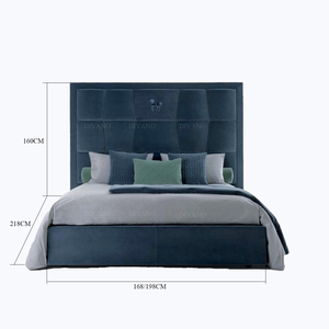 Ensemble de lit en velours bleu ciel Mazarin Fedi, taille Casa, prix bas, FD -BED-01 - Product Image 5