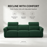 Canapé inclinable électrique moderne en tissu 2-3 places pour home cinéma, avec appuie-tête réglable électriquement, port USB et fonction glissante inclinable à plat
