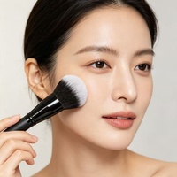 Ensemble professionnel de pinceaux de maquillage noirs 19 pièces, poils synthétiques doux, pinceau éventail pour le visage et les yeux, pinceau correcteur, pinceaux cosmétiques, vente en gros d'usine