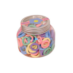 ยางรัดผมเด็กยืดหยุ่นสูง บรรจุ 100 ชิ้นในกระปุก ปลอดภัยสำหรับเส้นผม เหมาะสำหรับรัดนิ้วโป้งเด็กเล็ก-qiyu - Product Image 1