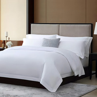 Ensemble de quatre pièces de style moderne en satin blanc pur pour hôtel et literie Drap-housse King Size en pur coton Vente en gros