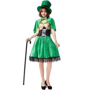 Costumes populaires pour adultes et enfants, tenue de lutin verte, festival ethnique irlandais, fête d'Halloween, carnaval, déguisement - Product Image 1