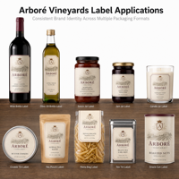 Étiquettes personnalisées holographiques pour bouteilles de vin, impression UV, dorure à chaud, papier texturé premium, étiquettes pour boissons