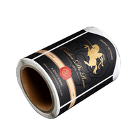 Etiquetas de Papel Autoadhesivas Impermeables Impresas Personalizadas, Etiquetas para Botellas con Logotipo en Relieve de Lámina Dorada, Rollo de Etiquetas para Vino, Cerveza y Whisky