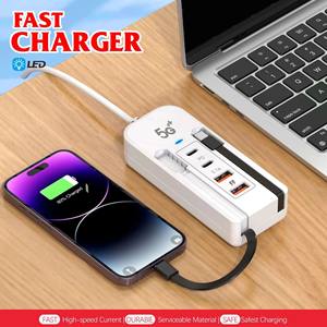 Nuevo Adaptador de Cargador Enchufable Tipo-C con Doble USB y 4 Puertos, Cabezal de <span class=keywords><strong>Carga</strong></span> de 5.1A para Teléfonos <span class=keywords><strong>Apple</strong></span> y Android, Enchufe de Fila - Product Image 5