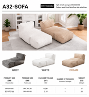 Fauteuil de sol inclinable en velours côtelé avec rembourrage en mousse déchiquetée, entièrement compressé, pour salle de jeux et dortoir - Vente en gros