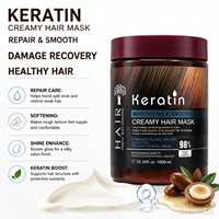Masker Rambut Keratin dengan Ekstrak Tumbuhan Alami Terapi Hidrasi Intensif Mengembalikan Kilau untuk Rambut yang Diputihkan & Diwarnai