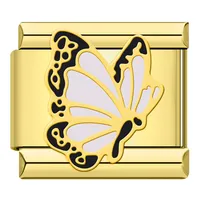 Hapiship Vente en gros Vente en gros Caractéristiques uniques Papillon doré Fraise Tulipe Modules en vrac Acier inoxydable Charme italien DJ1543