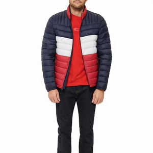 OEM Wholesale Unisex Color Blocking Puffer Jacket Windproof Warm Winter <b>Coat</b> <b>Stand</b> Collar Zipper Closure Casual Street Front - Product Image 2
