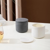 YBH Décoration d'intérieur personnalisée Pots à bougies en céramique vides avec couvercles - Porte-bougie votif Écologique Finition mate de Noël Taille personnalisable