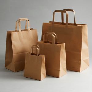 Sacs en papier kraft de couleur unie en gros : personnalisables avec les logos de l'entreprise, écologiques &amp;   Sacs de courses recyclables - Product Image 1