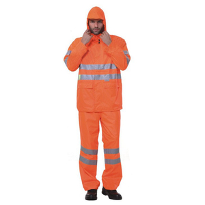 Ropa de Trabajo Impermeable Reflectante de Alta Visibilidad Personalizada, <span class=keywords><strong>Traje</strong></span> de Lluvia, Chaqueta y Pantalones, Impermeable de Trabajo Ligero y Duradero con Pantalones - Product Image 4