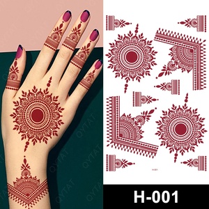 Di alta qualità Waterproof Body Art Mehndi Mandala rosso marrone marrone marrone <span class=keywords><strong>indiano</strong></span> <span class=keywords><strong>hennè</strong></span> tatuaggio adesivi personalizzati - Product Image 3