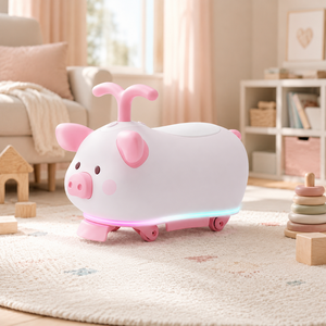 Luddy 2305P Jouet à chevaucher pour tout-petits 3-en-1 <span class=keywords><strong>Cochon</strong></span> à bascule avec rotation à 360° °   Roues pivotantes, lumières et musique pour les enfants de 12 à 36 mois - Product Image 6