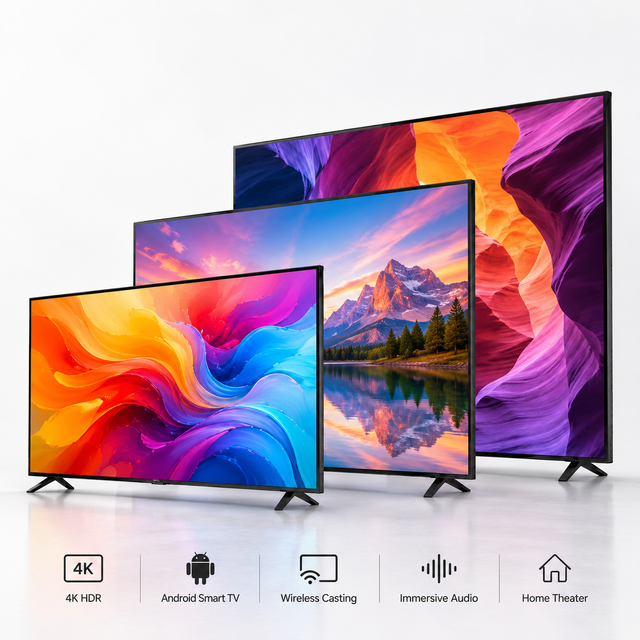75 85 100 Inch 4K Android Smart TV Large Screen Television for Home Theater Living Room and Family Entertainment