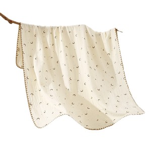 Manta de Gasa para Bebé Qidou, 80x105cm 105x130cm, Algodón Puro, Estampado de Perro Adorable, Cubrecama para Siesta Infantil - Product Image 2