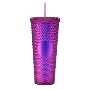 Vaso Reutilizable de 24oz, Doble Pared, Plástico, Color Negro Mate, con Diseño de Puntos, Superventas - Product Image 3