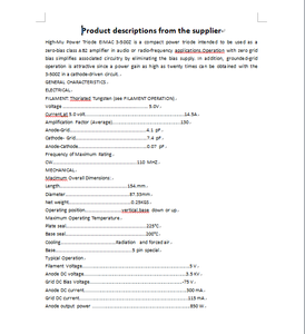 진공 전자관 고주파 발진관 전자관 유리 3 극관 3-500C/Z - Product Image 6