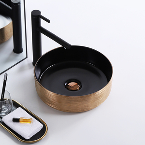 Lavabo Artistico da Appoggio in Ceramica Rotondo <span class=keywords><strong>Piccolo</strong></span>, Colore Opaco, per Arredo Bagno Moderno - Product Image 5